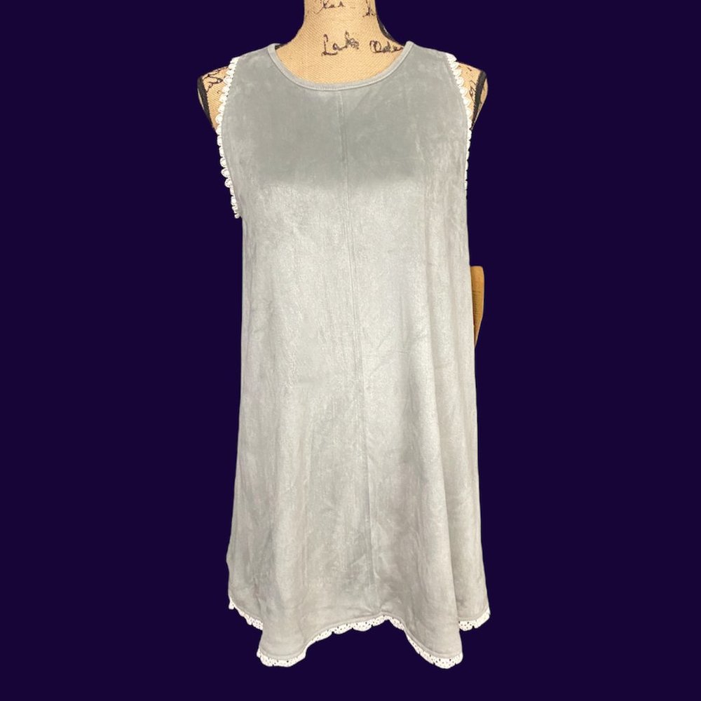 Anthro faux suede tank dress MEDIUM spring velour NWT